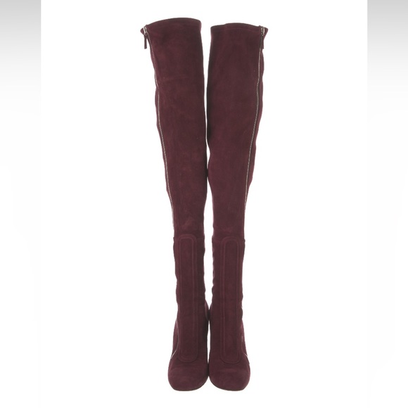 OVER-THE-KNEE BURGUNDY SUEDE SOCK BOOTS SZ 10.5 by LAURENCE DACADE 🔥🔥🔥🔥 - Picture 17 of 17